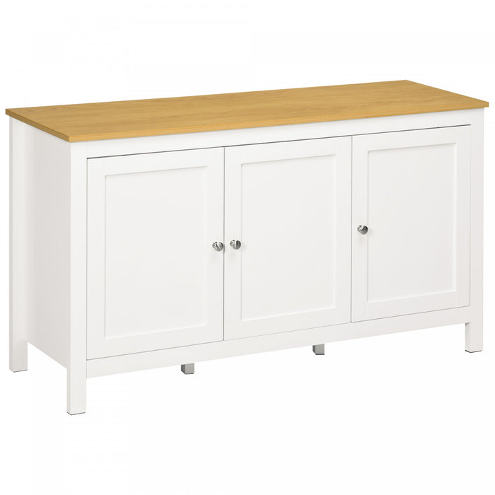 HOMCOM Meuble de Rangement, Meuble Buffet avec Portes, Blanc