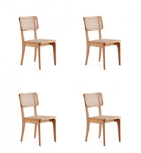 Chaise de salle a manger en bois style industriel Giverny, finition naturelle - Lot de 4