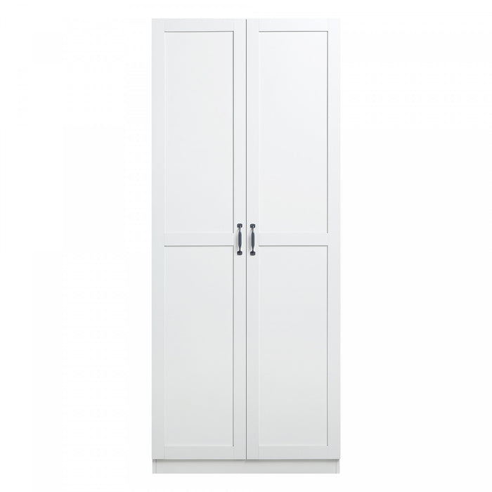 Armoire de rangement Cornelia Modern 30\" en blanc (4 etageres)