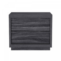 Table de nuit contemporaine Navis 66 cm en gris charbon (2 tiroirs)