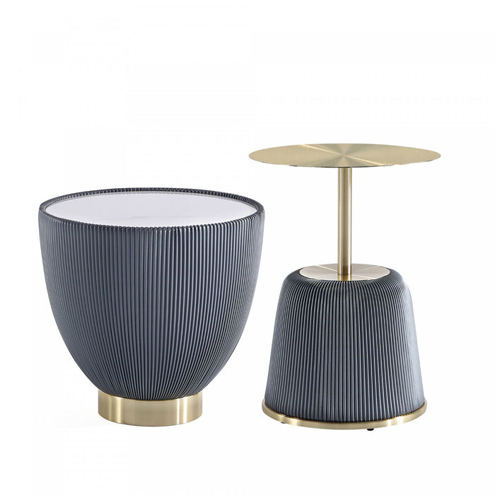 Table d’appoint moderne Anderson 2 pieces en gris