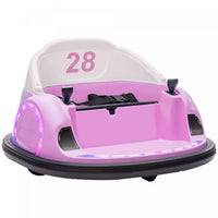 Qaba Voiture Electrique Avec Rotation A 360 Degres 12v, Telecommande, Lumieres Led, Klaxon, Pour Les