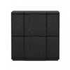 Table de nuit Clive style milieu du siecle moderne 56 cm en noir et or (2 tiroirs)