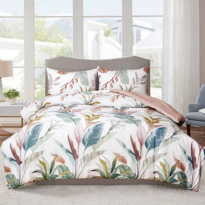Ensemble Douillette Reversible pour Lit Simple avec Cache-Oreiller 