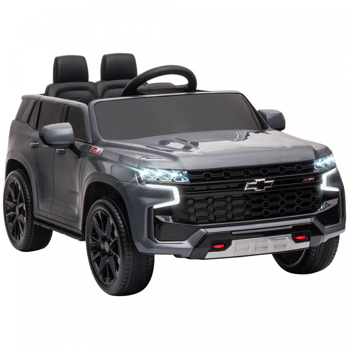 Aosom Chevrolet Voiture Electrique Sous Licence 12 V Pour Enfants Avec Telecommande, Klaxon, Cadeau Pour Garcons Et Filles De 3 A 6 Ans Avec Lecteur De Musique, Voiture Electrique Pour Enfants, Gris