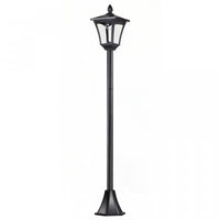Luminaire Exterieur Solaire Lampadaire Lanterne Classique LED 40 Lm Dim. 18l X 18l X 160h Cm Noir