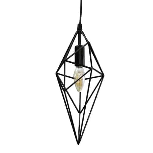 Luminaire suspendu Stalactite de Dainolite avec fini noir et 1 ampoule