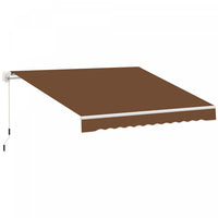 Outsunny 10x8pi Auvent De Terrasse Retractable Manuel Resistant A L'eau Pare-soleil Terrasse Exterie