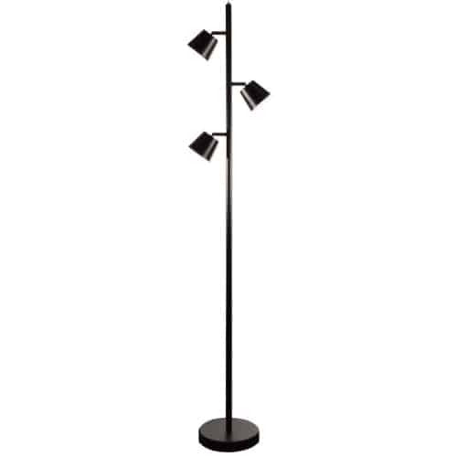 Lampe à pied Modern de Dainolite avec fini noir mat et 3 ampoules à DEL