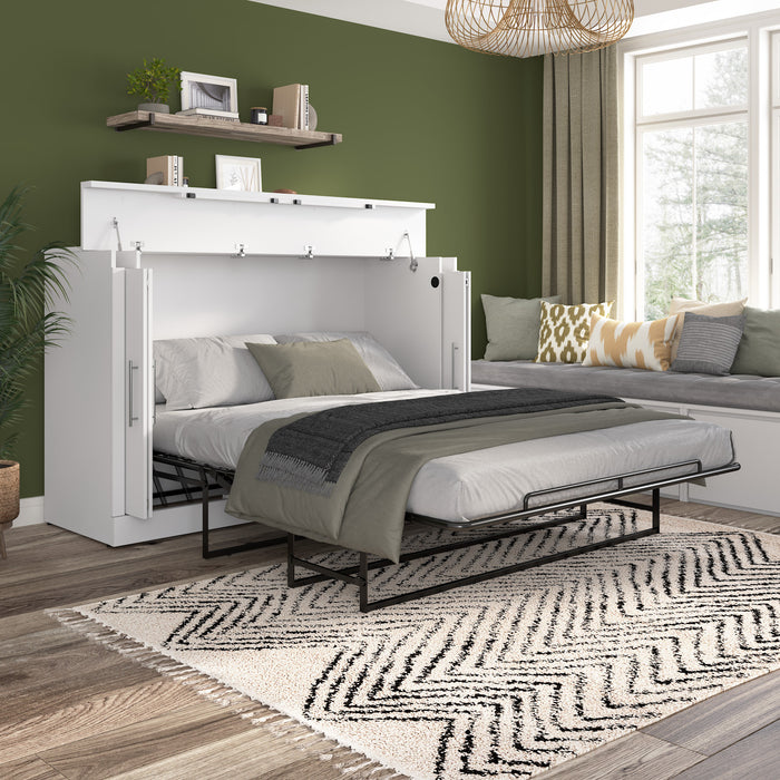 Armoire-lit double Pur de Bestar de 69 po (L) avec matelas - blanche