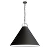 Luminaire suspendu Princeton de Dainolite de 32 po de diamètre avec abat-jour noir, fini noir mat et 1 ampoule
