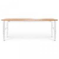 Établi de 8 pi à hauteur réglable en bois franc de Gladiator - blanc martelé