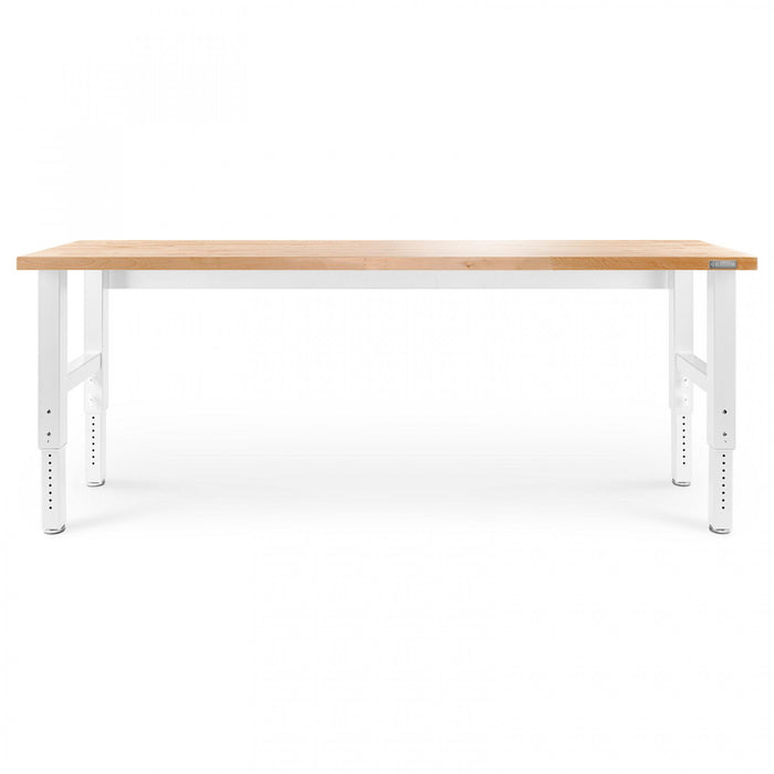Établi de 8 pi à hauteur réglable en bois franc de Gladiator - blanc martelé