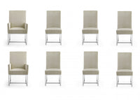  Ensemble de 8 chaises de salle a manger Element Modern en champagne