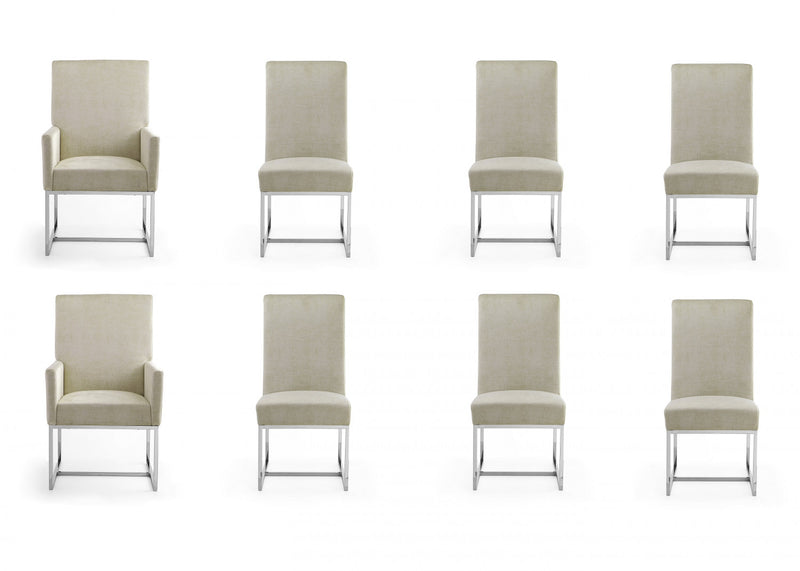 Ensemble de 8 chaises de salle a manger Element Modern en champagne
