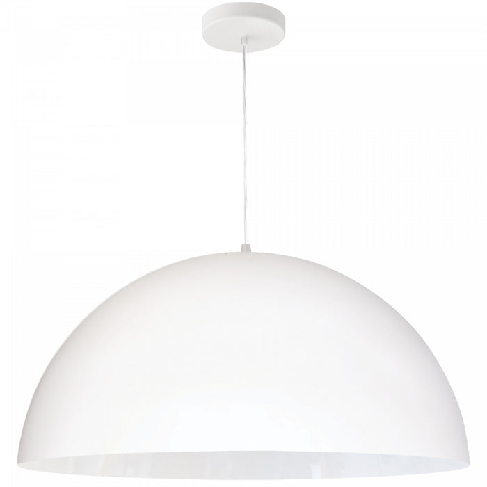 Grand luminaire suspendu Ofelia de Dainolite avec fini blanc mat et 1 ampoule