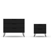 Ensemble de commode 2 pieces Rockefeller style milieu du siecle en noir