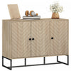 HOMCOM Buffet moderne, meuble buffet avec etageres reglables, chene