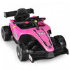 Costway 12v Enfants Rouler Sur La Voiture Electrique Camion De Course Telecommande W / Mp3 & Lumieres Rose