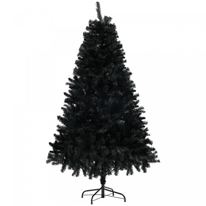 Homcom Sapin De Noel Artificiel De 5 Pieds Avec Ouverture Automatique, Noir