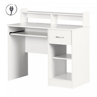 Axess Bureau de travail avec support à clavier avec Port USB Blanc solide, de Meubles South Shore