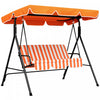 Outsunny Balancoire De Patio 3 Places Avec Auvent Reglable, Orange