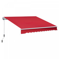 Auvent Retractable Manuel Outsunny 12' X 10' Abri De Parasol Exterieur Patio De Fenetre Terrasse Abr
