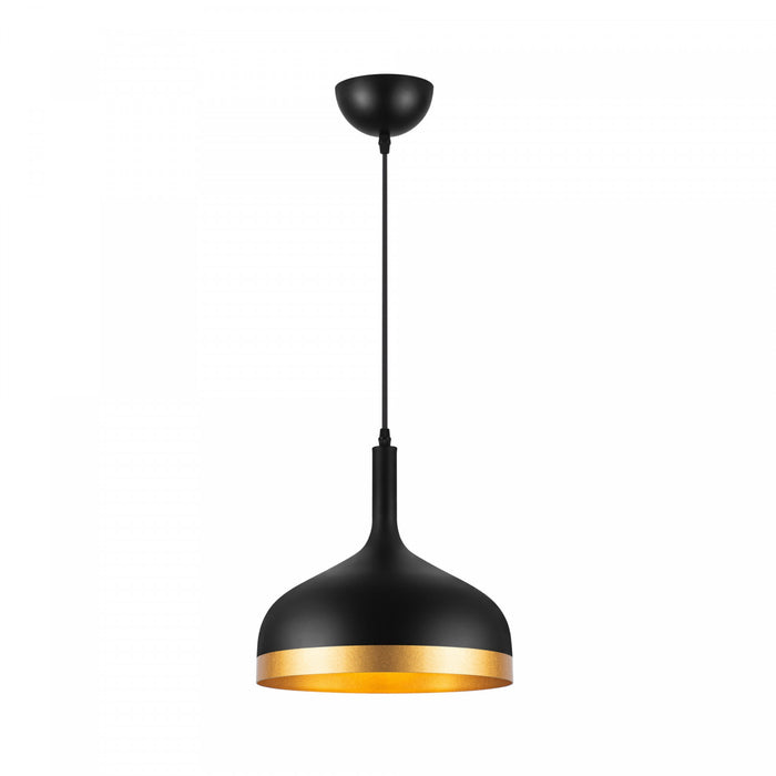 Luminaire suspendu de la collection Dash de 12 po - noir et doré