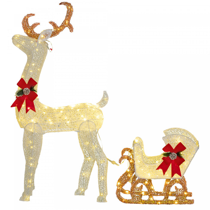 Outsunny Decoration De Noel En Forme De Renne Avec 170 Lumieres Led