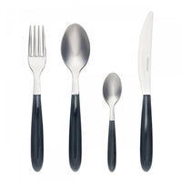 Ensemble De Couverts En Acier Inoxydable Italien Arimi Nilu 24 Pieces - Service Pour 6 Personnes - Manche Gris