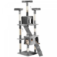 Pawhut Arbre A Chat Multi-niveaux De 67 Pouces Centre D'activites Tour De Poste Pour Condo Meubles P