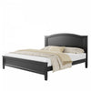 Lit plateforme Benson en bois massif format Queen avec tete de lit elegante, noir