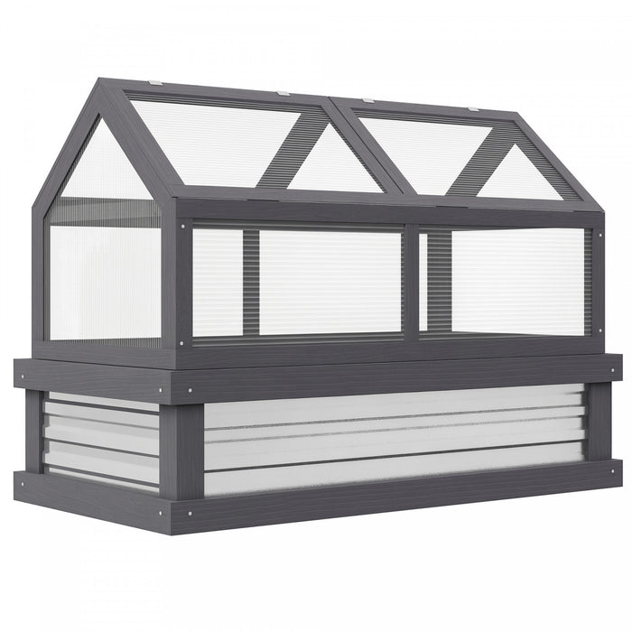 Outsunny Serre en Polycarbonate, Jardiniere Surelevee avec Serre