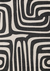 Tapis d'exterieur Jackson a lignes abstraites noires et blanches, 5'3\" x 7'7\"