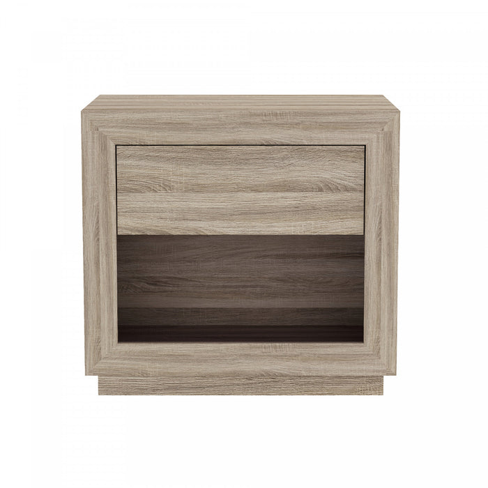 Table de nuit contemporaine Soren 26\" en chene naturel (1 tiroir)