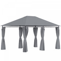 Outsunny Tonnelle De Terrasse Exterieure 10' X 13', Abri Avec 6 Parois Laterales Amovibles Et Cadre