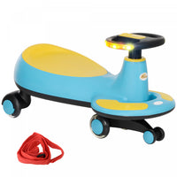 Qaba Voiture Pour Enfants De 2 A 6 Ans, Avec Corde De Traction Pour Les Parents, Musique, Lumiere, V