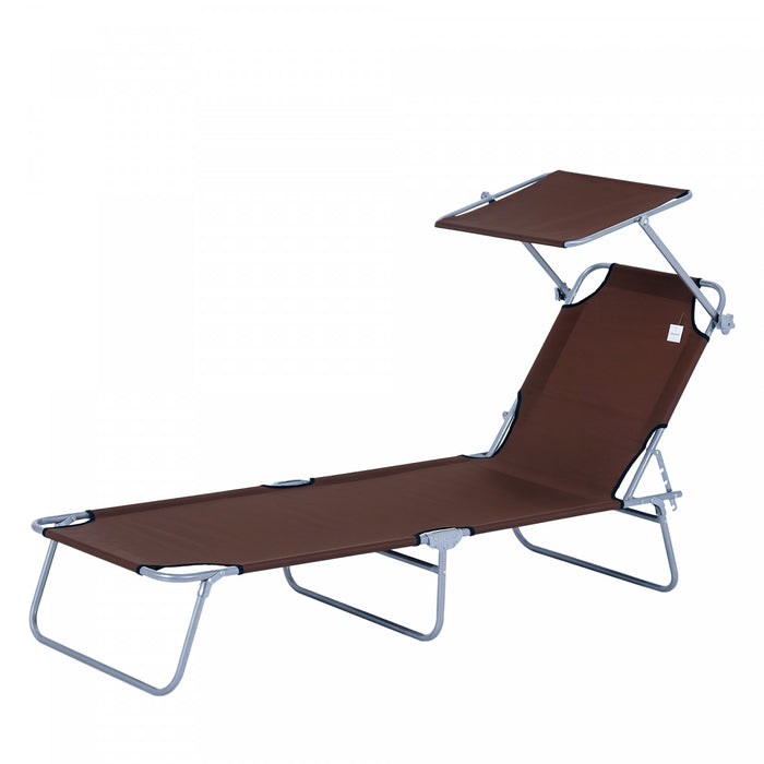 Chaise Longue D'exterieur Outsunny Brun