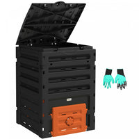 Outsunny Poubelle A Compost De 120 Gallons, Avec 80 Aerations, Orange