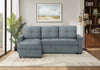 Canape Lit, 90\" Longueur, Canape-Lit Convertible, Chaise De Rangement, Tissu Bleu Clair
