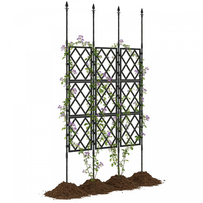 Outsunny Treillis de Jardin Pliable, Treillis a Grille pour Plantes Grimpantes
