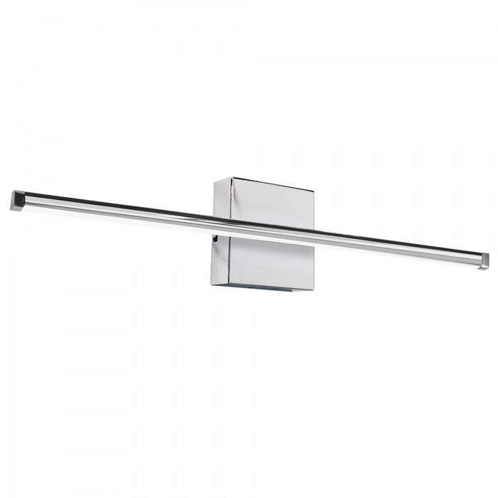 Applique murale horizontale Array de Dainolite en acrylique blanc qui diffuse la lumière, avec fini chromé poli et ampoule à DEL de 30 W