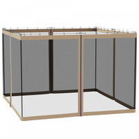 Outsunny Moustiquaire De Rechange Pour Gazebo 10' X 10' Murs D'ecran Pour Auvent Avec Fermetures Ecl