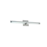 Lumière de coiffeuse Soho de Dainolite en acrylique blanc qui diffuse la lumière, avec fini chromé poli et ampoule à DEL de 22 W
