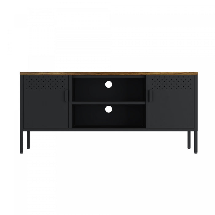 Armoire de rangement moderne Landen 47\" en metal, coloris noir