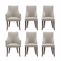  Ensemble de 6 chaises de salle a manger Connie Modern en gris clair