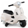 Costway Enfants Rouler Sur Moto Avec Roues D'entrainement Phare Corne 6v Batterie Blanche