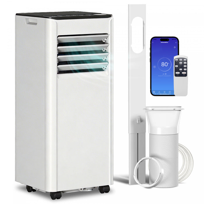 HOMCOM Climatiseur Mobile 10 000 BTU, Unite avec Deshumidificateur et Ventilateur