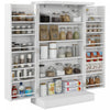 HOMCOM Garde-manger de cuisine 41\" avec 12 etageres a epices, blanc