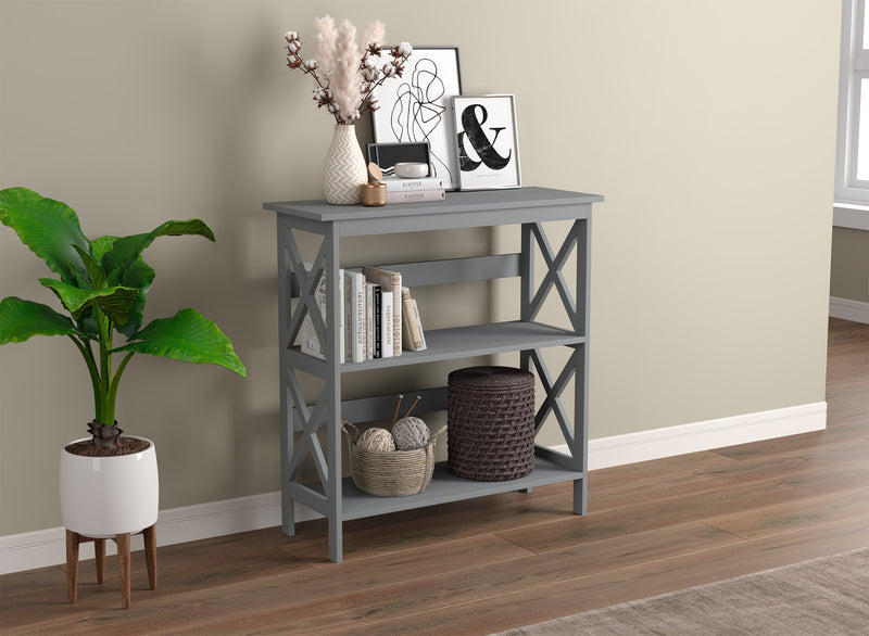 Console de 32 po avec 2 tablettes de rangement - gris clair